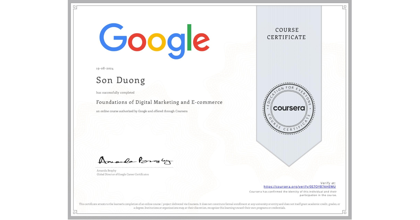 Foundation of Digital Marketing & E-commerce